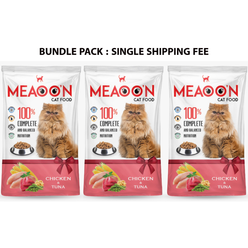 Meaoon Adult Cat Food, Chicken & Tuna 1Kg (Pack of 3)