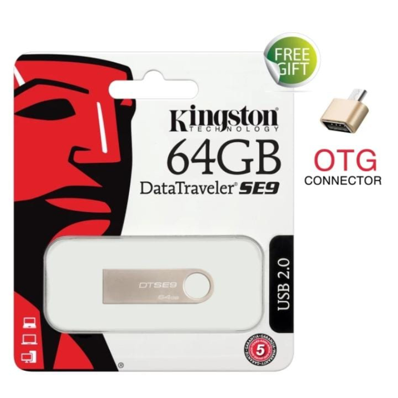 Kingston 16/32/64 GB Data Traveler SE9 High Speed 3.1 Flash Memory Stick USB Drive + FREE OTG adapter - 6 Months WARRANTY