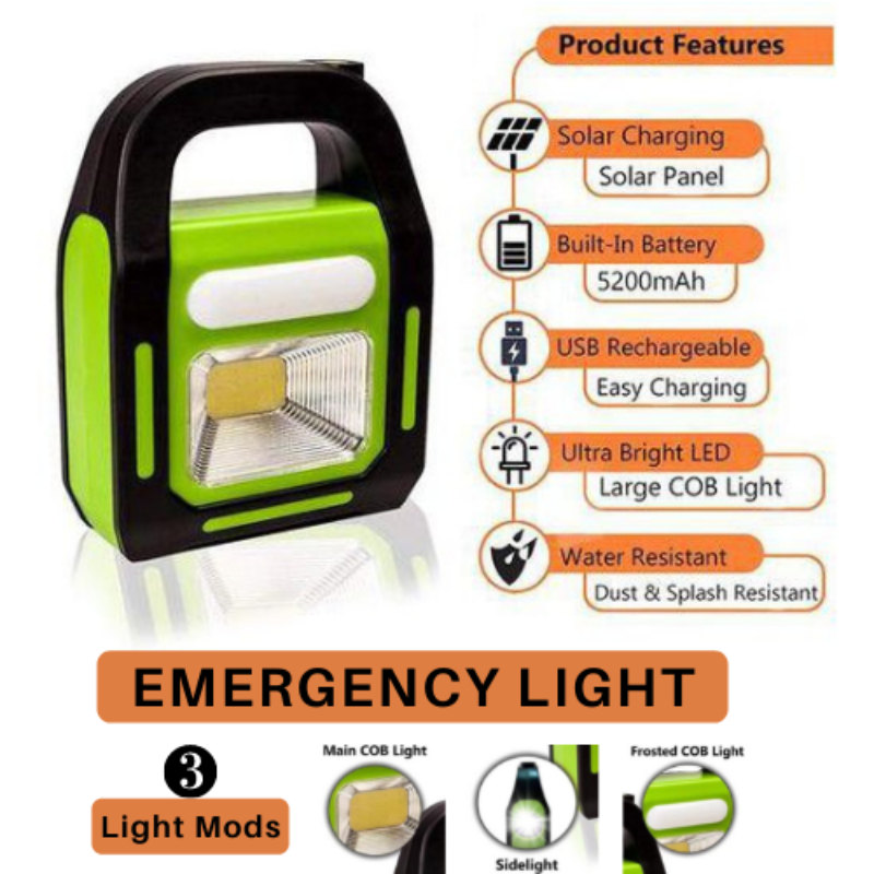 Imported Hurry Bolt Rechargeable Emergency Flash Light COB LED 3 Light Source Multifunctional Portable for Household Load Sheading Outdoor Indoor Camping Automobile & emergency mobile charging power bank