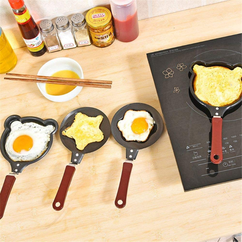 1 Pc - 12cm Different Shape Frying Pan Cook Up Some Love Non Stick Mini Fry Pan Egg Mould
