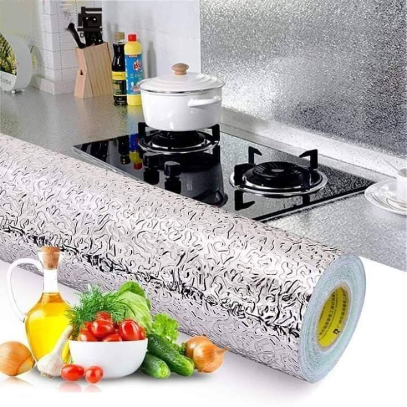 Kitchen Oil-proof Waterproof Stickers DIY Aluminum Foil Kitchen Stove Cabinet Self Adhesive Wall Sticker Stove Cabinet Stickers