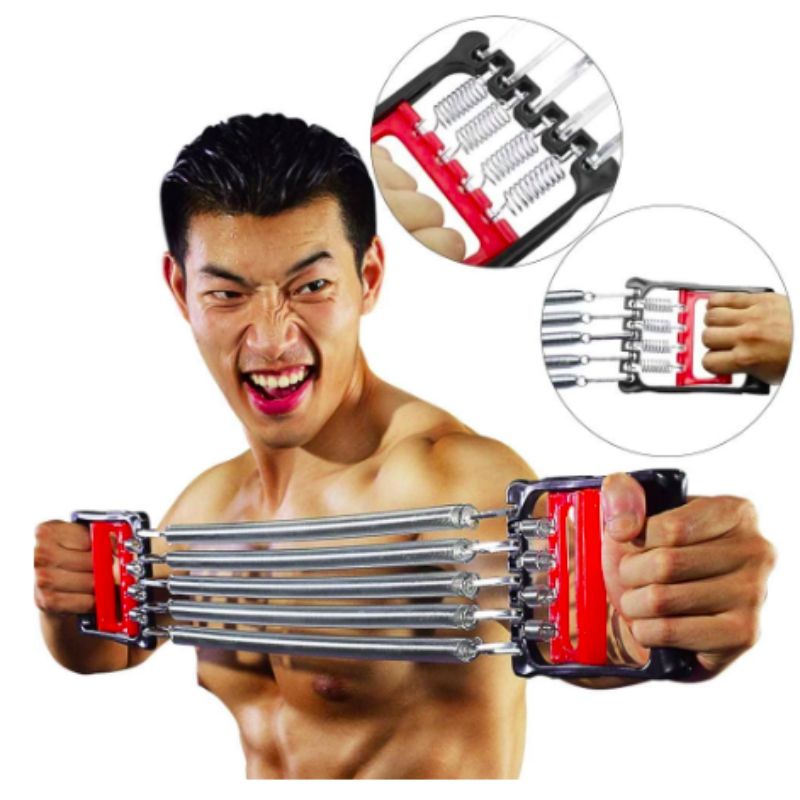 Chest Expander Hand Gripper 5 Springs Muscle Pulling Strength Exerciser