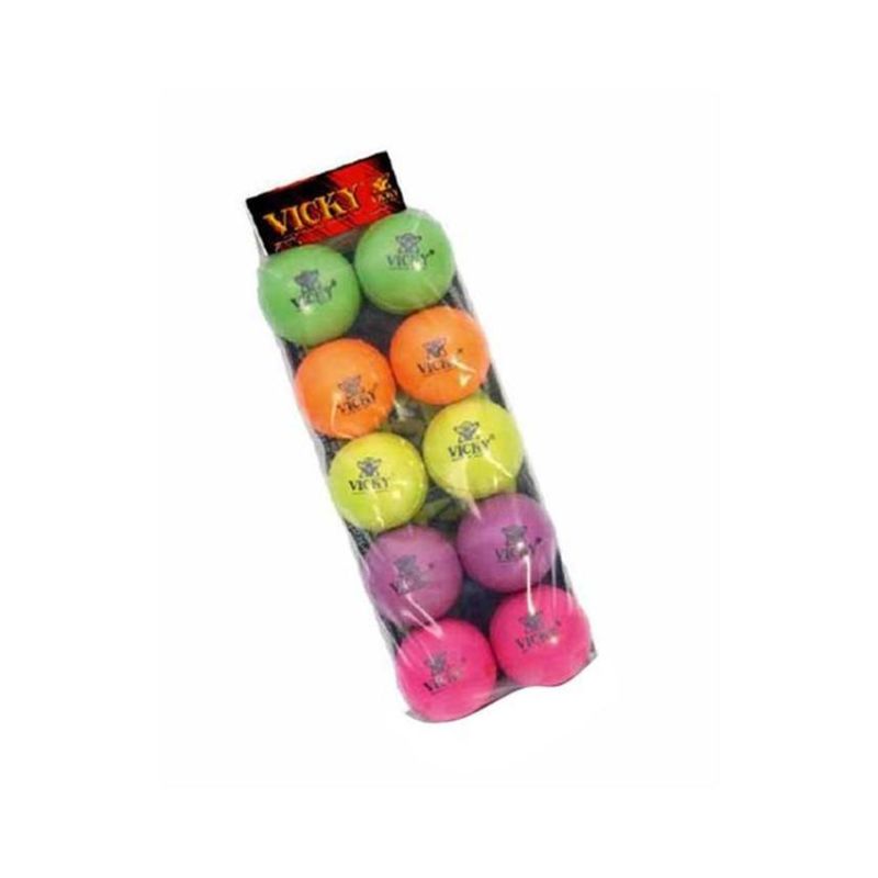 Pack of 6 - Indoor Rubber Cricket Ball - Multicolor - 100gm - Free