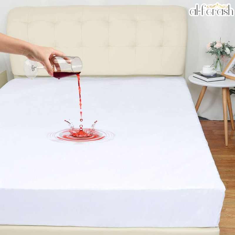 Al Ferash - Waterproof Mattress Protector For Double | Single Bed Breathable Mattress Cover Fitted Bed sheet King | Single Bed Inches