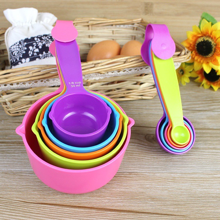 Super Useful Colorful Kitchen Measuring Spoons Measuring Cups Baking Utensil Set Kit Measuring Tools (2 sets of 5PCS )