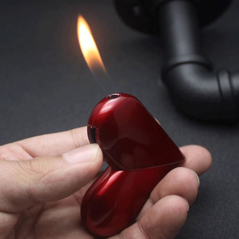 Rotating Love Heart-shaped Lighter Creative Men's Gifts New Personality Lighter Creative Fun Metal Lighter