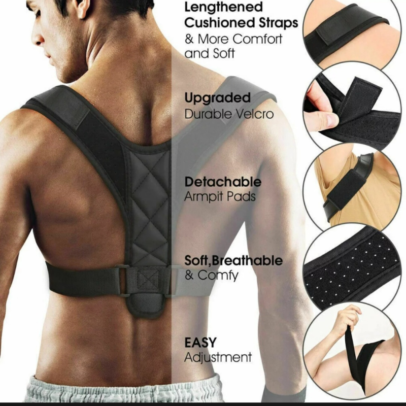 Posture Corrector Shoulder Belt Adjustable - Shoulder Support Back Pain Relief Belt Posture Corrector Brace Belt for Men and Women Adjustable – 100% Original