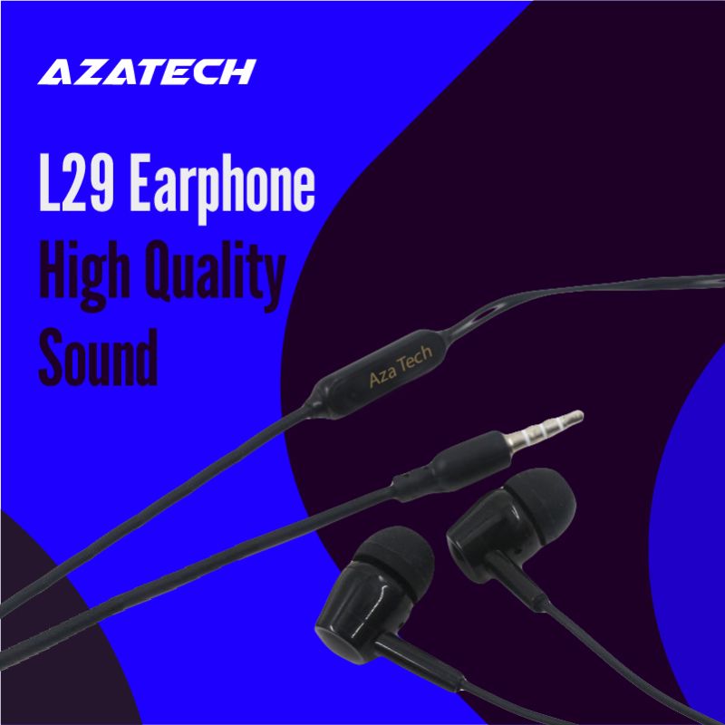 AzaTech Original Universal Handfree with Mic Super Deep Bass Earphones - Stereo for PUBG - Superb for Gaming - For Girls and Boys - High Quality Headphones Wired - One Handsfree Headset Ear Buds - Earbuds