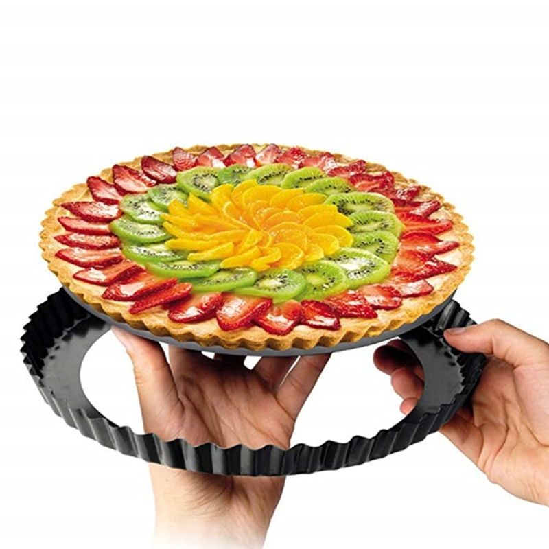 Pack of 3 - Round Removable Pizza Pie Cake Pan Tart and Serving Dish