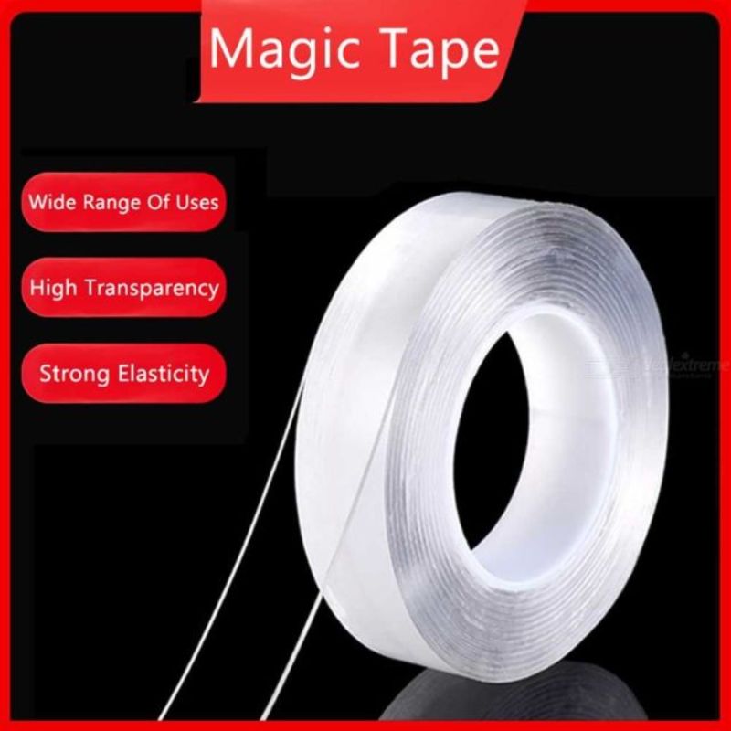 Pack of 2 – 24mm Nano™ Magic Silicone Double Sided Waterproof Transparent Tape