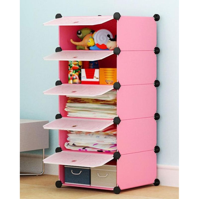 DIY 5 Cube Plastic Cabinet, Wardrobe , Organizer , Shoe Rack , Bookrack