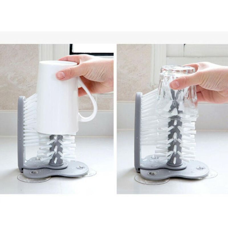 2 in 1 Glass & Mug Cleaner Stand with Separate Brush