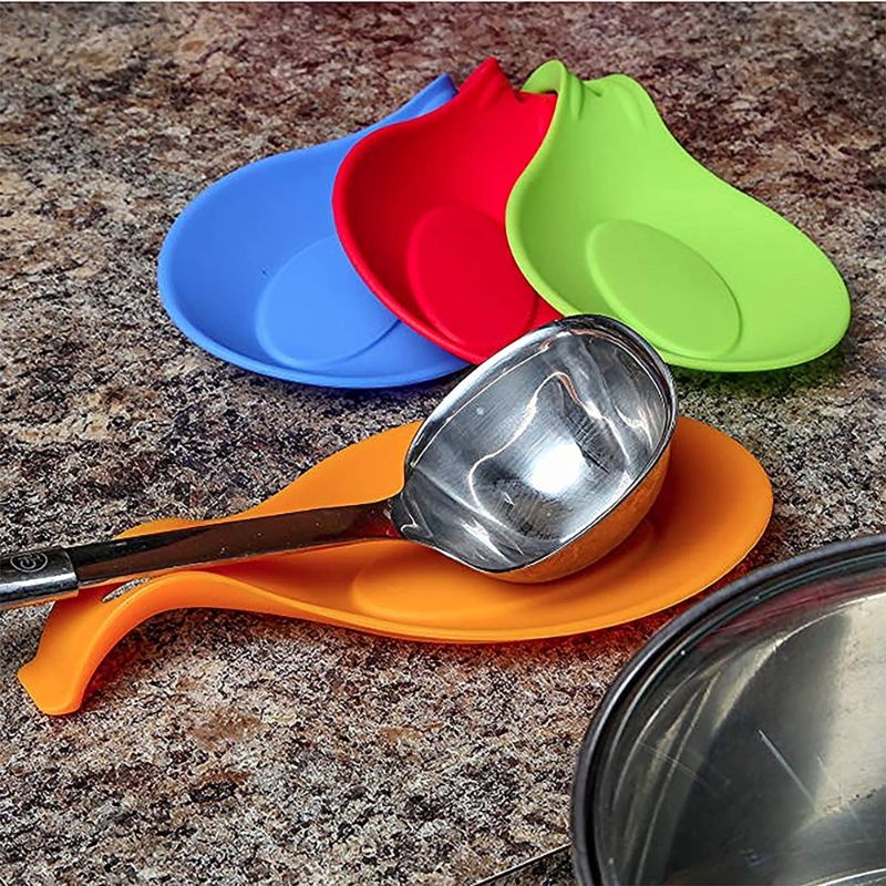 Colorful Silicon Large Kitchen spoon Holder - Multicolor