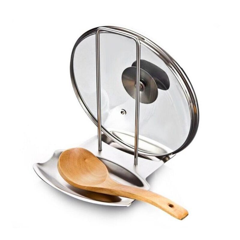Stainless Steel Spoon and Pot Lid Rack Holder