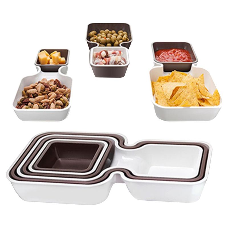 6 Pcs Stackable Trays & Bowls Set