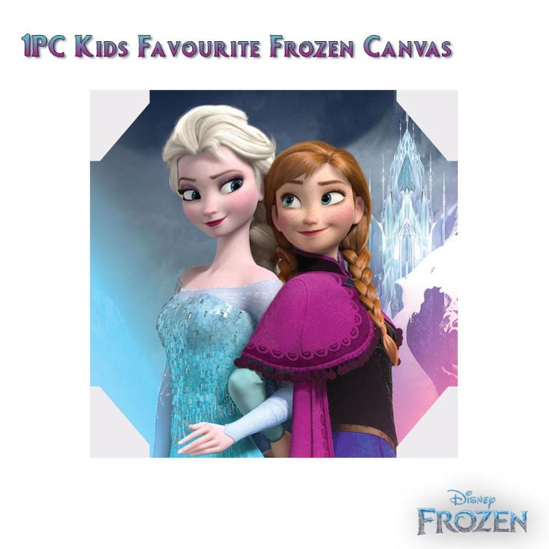 Home & Wall Decor Frozen Anna and Elsa Canvas Print, Cotton 30x30x3.2 cm Multi Color