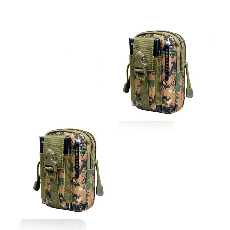Pack of 2 - Outdoor Waist Bag EDC Molle Belt Waist Pouch Security Purse Phone Carrying Case