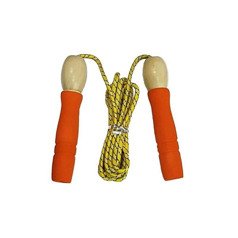 Wooden Handle Skipping Rope - Orange