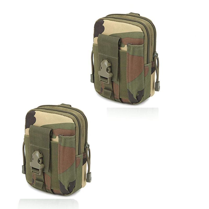 Pack of 2 - Outdoor Waist Bag EDC Molle Belt Waist Pouch Seecurity Purse Phone Carrying Case