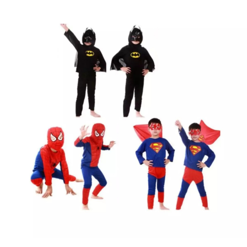 Pack of 3 Superman and Batman Super hero Costumes