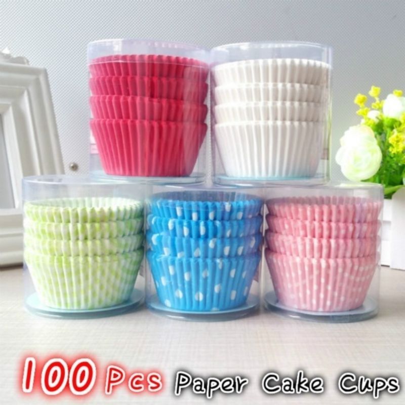 100 Pcs /set Liners Baking Muffin Cake Cupcake Cases Greaseproof Paper Cake Cups MulttiColors
