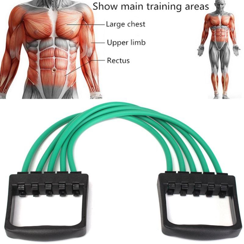 Rubber Expander Fitness Sporting Rope Type Exercise Yoga Sport Muscles Chest Exercises Tubes Pulling Trainer - Green