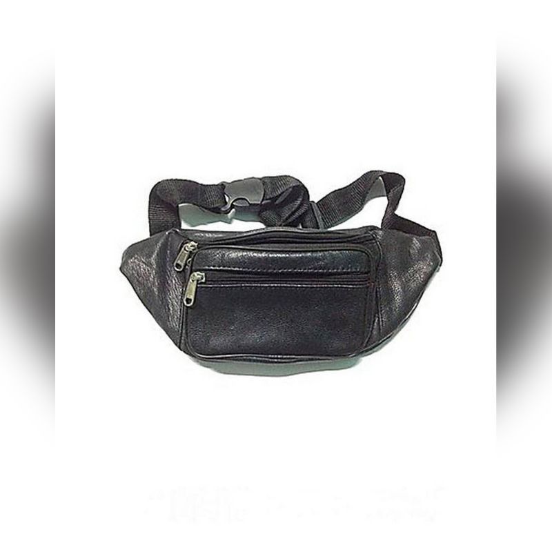 Waist Bag Adjustable Belt Strap Travel Pouch - Black
