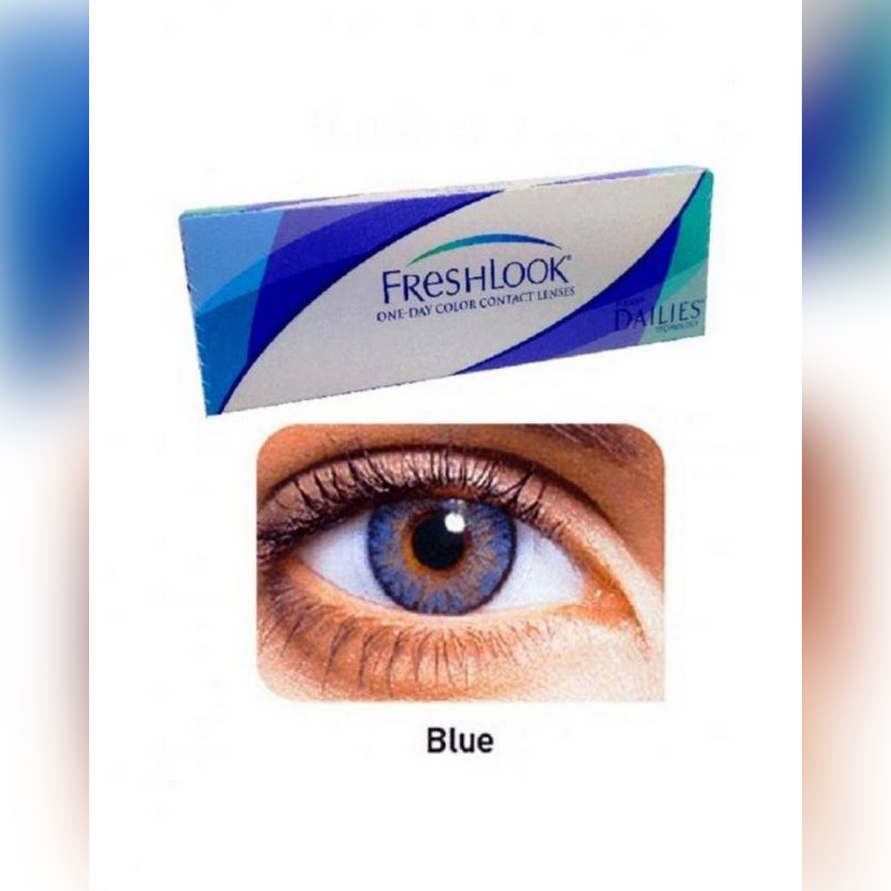 Blue Pack Of 2 Pair Contact Lenses+2 Free Kits