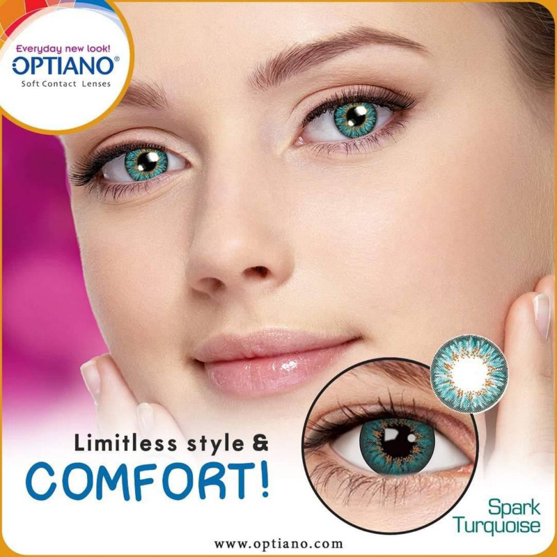 Color Contact Lenses Spark Turquoise Premium Quality Branded with Free Kit