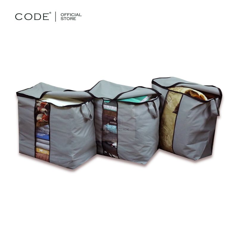 Code Pack of 3 Cloth Storage Bags & Closet Organizer
