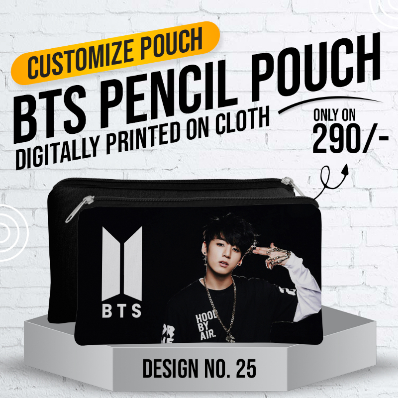 BTS Pencil Pouch (Digitally Printed on Cloth) D-25