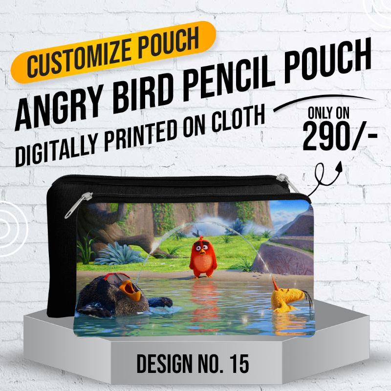 Angry Bird Pencil Pouch (Digitally Printed on Cloth) D-15