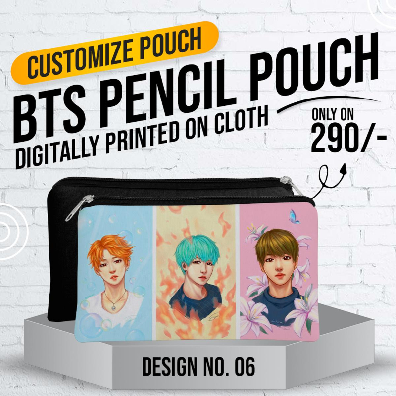 BTS Pencil Pouch (Digitally Printed on Cloth) D-6