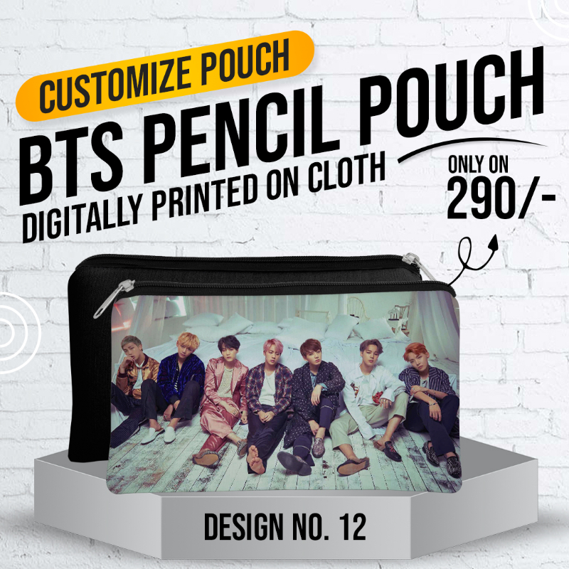 BTS Pencil Pouch (Digitally Printed on Cloth) D-12