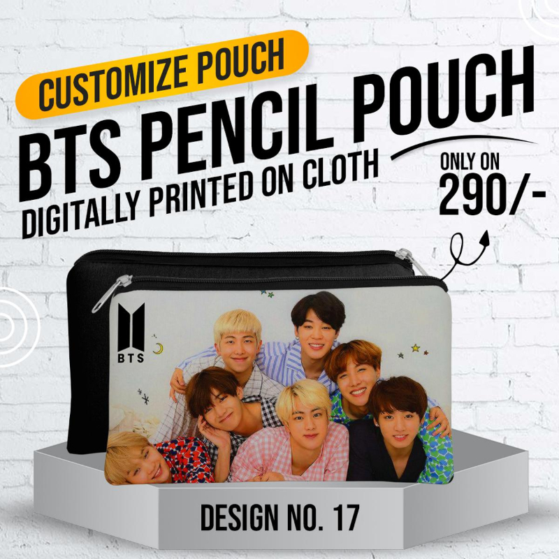 BTS Pencil Pouch (Digitally Printed on Cloth) D-17