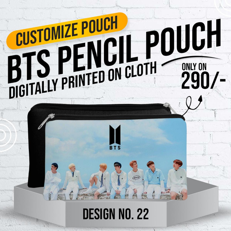 BTS Pencil Pouch (Digitally Printed on Cloth) D-22