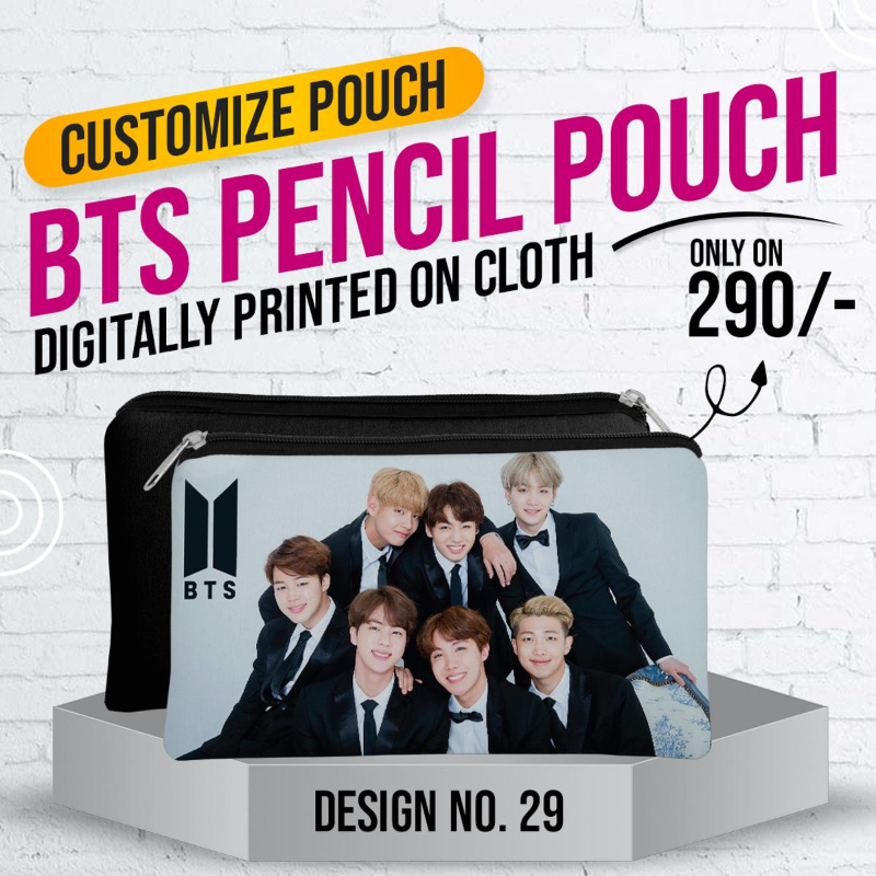 BTS Pencil Pouch (Digitally Printed on Cloth) D-29