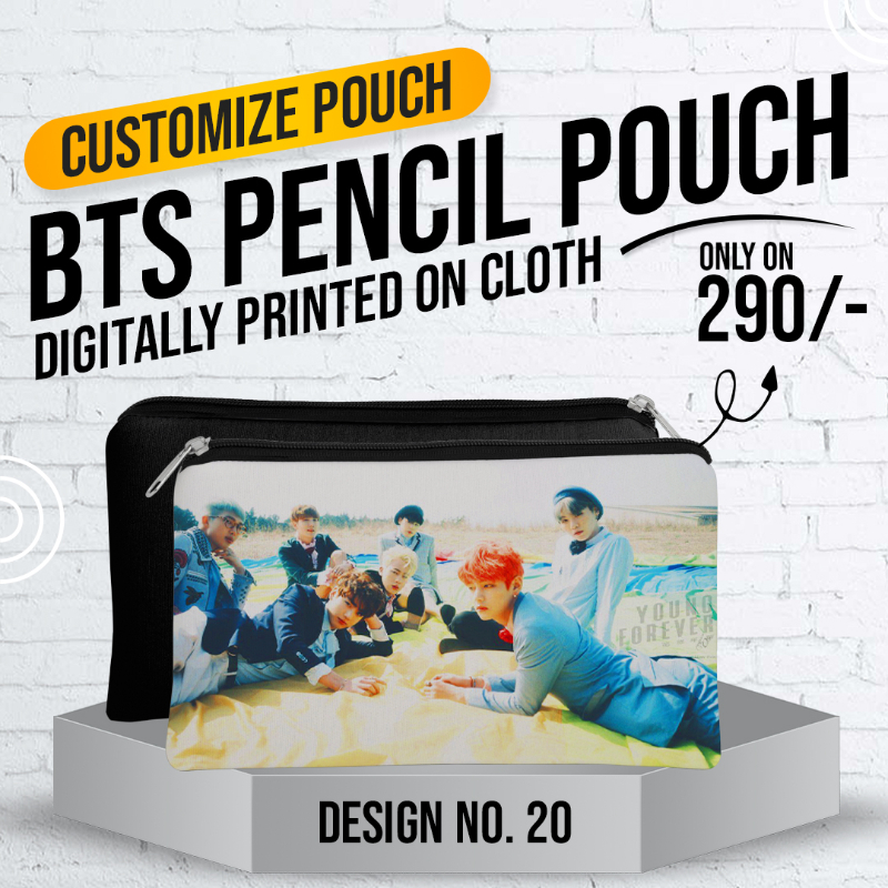 BTS Pencil Pouch (Digitally Printed on Cloth) D-20