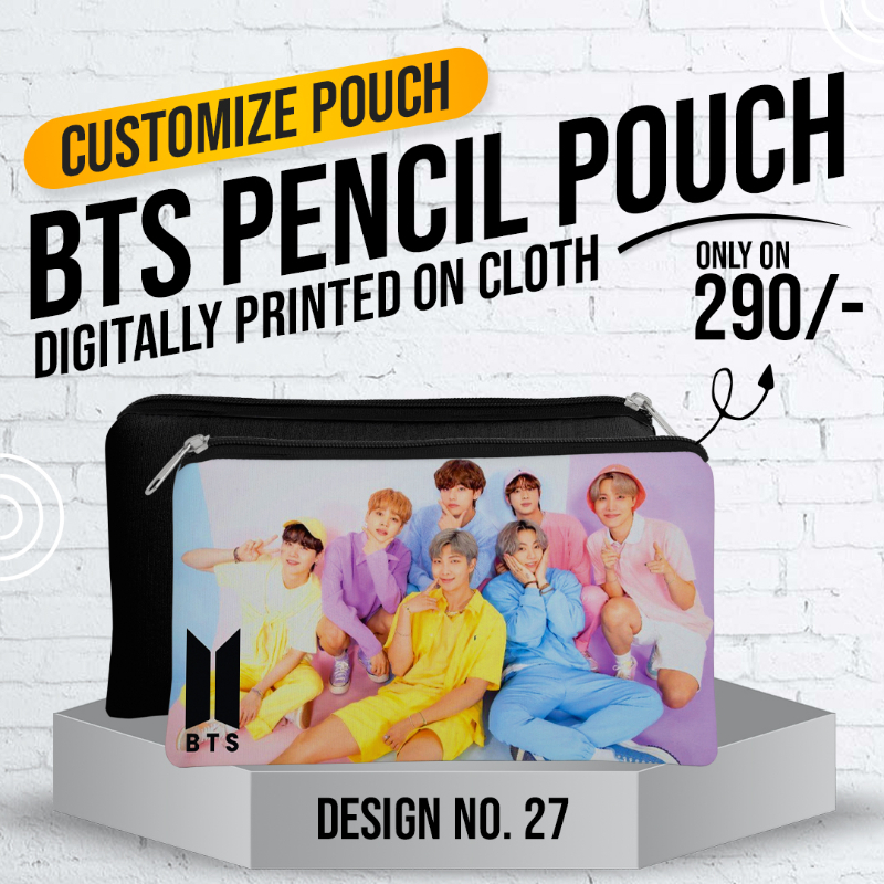 BTS Pencil Pouch (Digitally Printed on Cloth) D-27