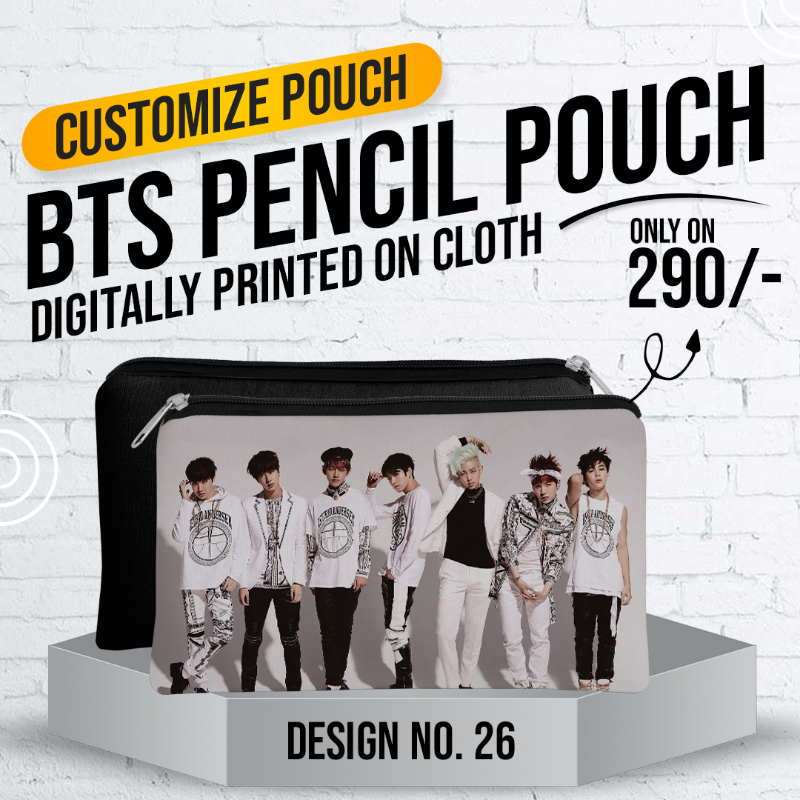 BTS Pencil Pouch (Digitally Printed on Cloth) D-26