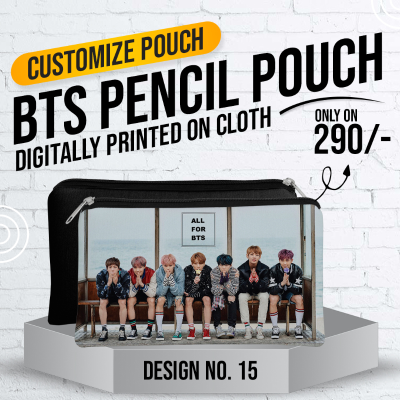 BTS Pencil Pouch (Digitally Printed on Cloth) D-15