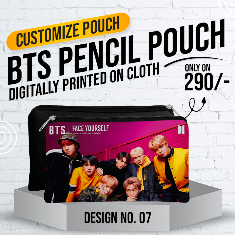 BTS Pencil Pouch (Digitally Printed on Cloth) D-7