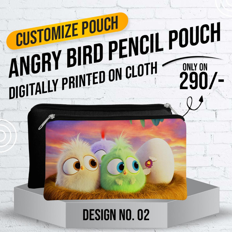 Angry Bird Pencil Pouch (Digitally Printed on Cloth) D-2