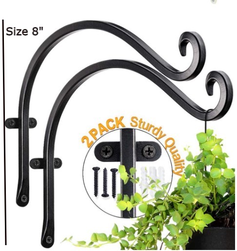New Iron Garden Wall Hanging Flower Plant Hook Pot Bracket Hook Shelf Holder Stand Black