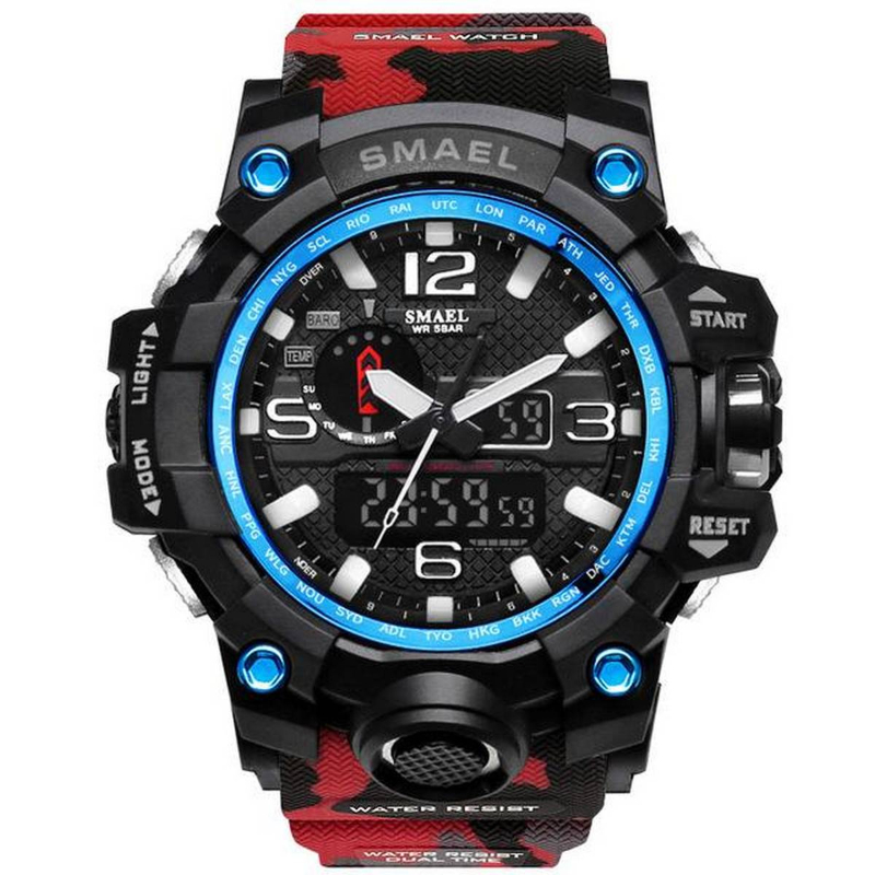 Men Watch 50m Waterproof Wristwatch LED Quartz Clock