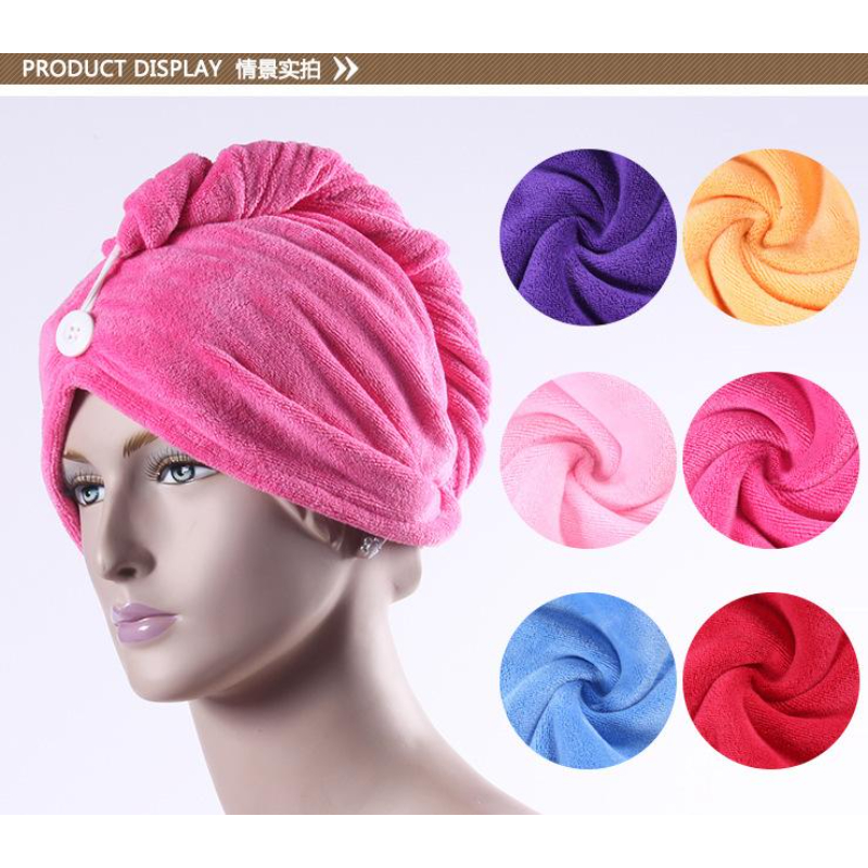 Twist Quick Hair Drying Towel Bathing Wrap Caps Pink Rose For Girls