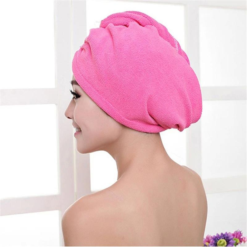 Twist Quick Hair Drying Towel Bathing Wrap Caps Pink For Girls