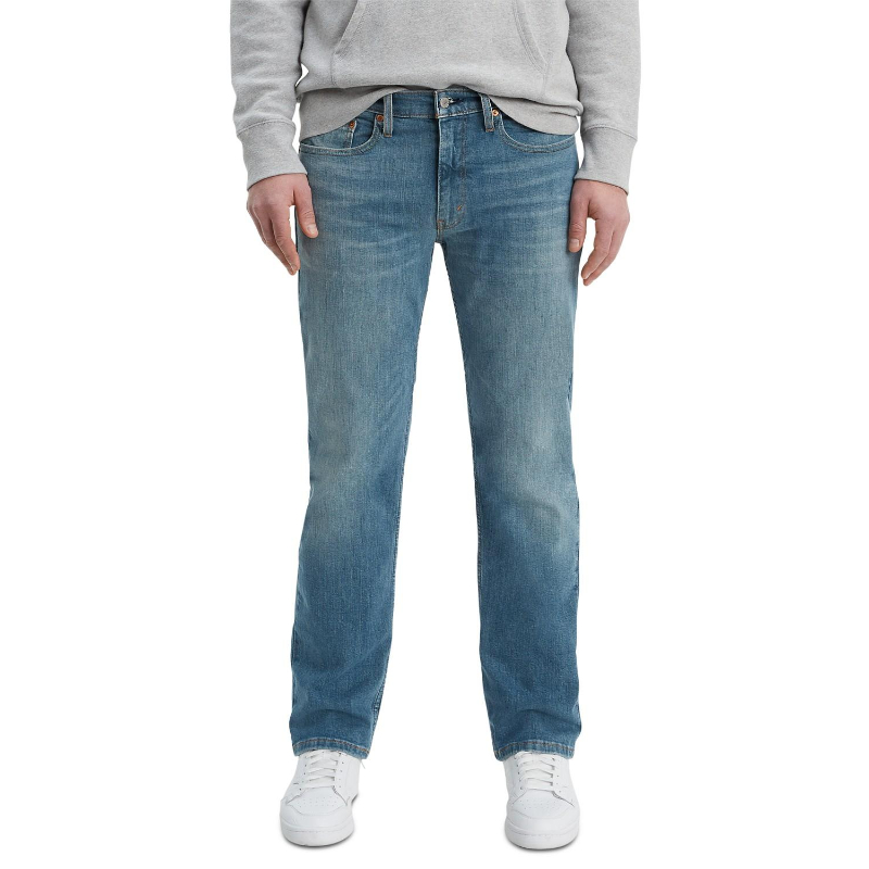 Mens Straight Fit Stretch Blue Jeans