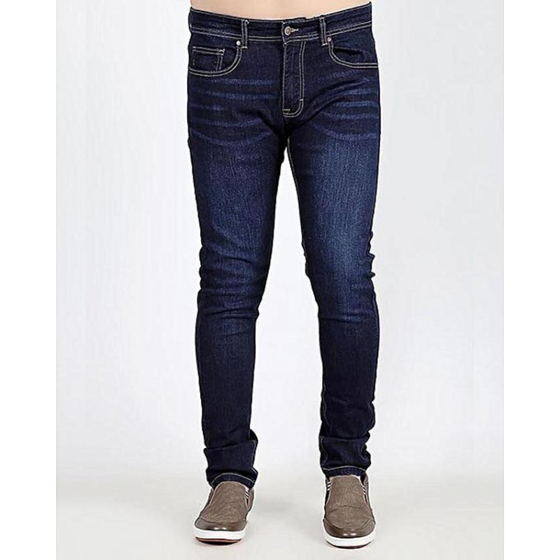 Straight Stretch Blue Jeans For Men