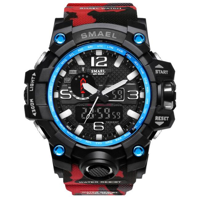 Men Watch 50m Waterproof Wristwatch LED Quartz Clock